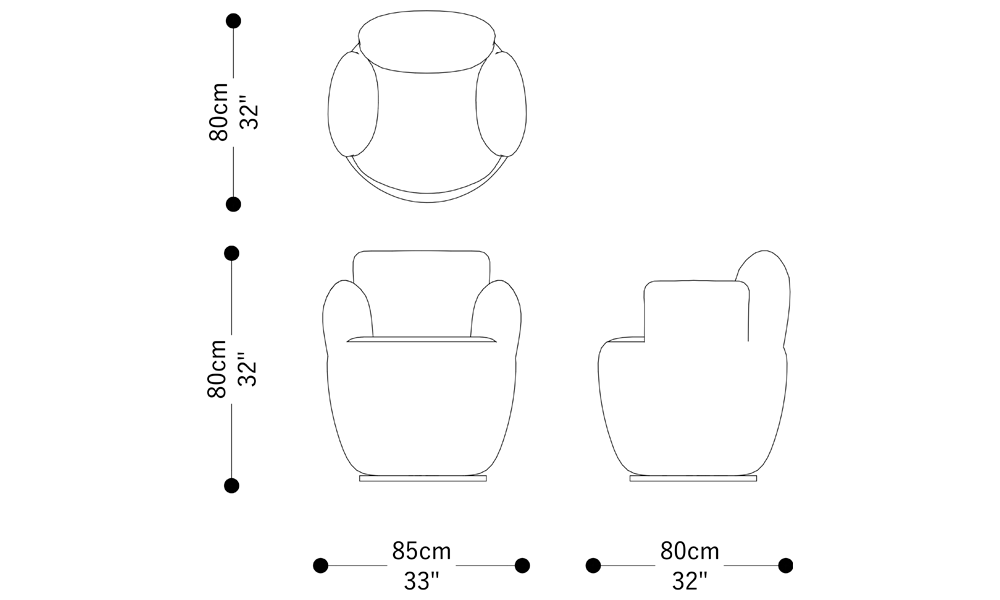 Image of the main dimensions of the product